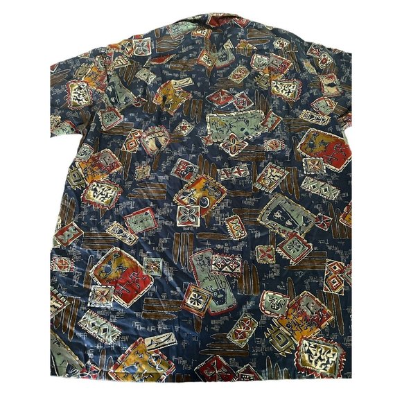 No Problem International Men Hawaiian Shirt Size L Button Up Short Sleeve - Picture 7 of 8